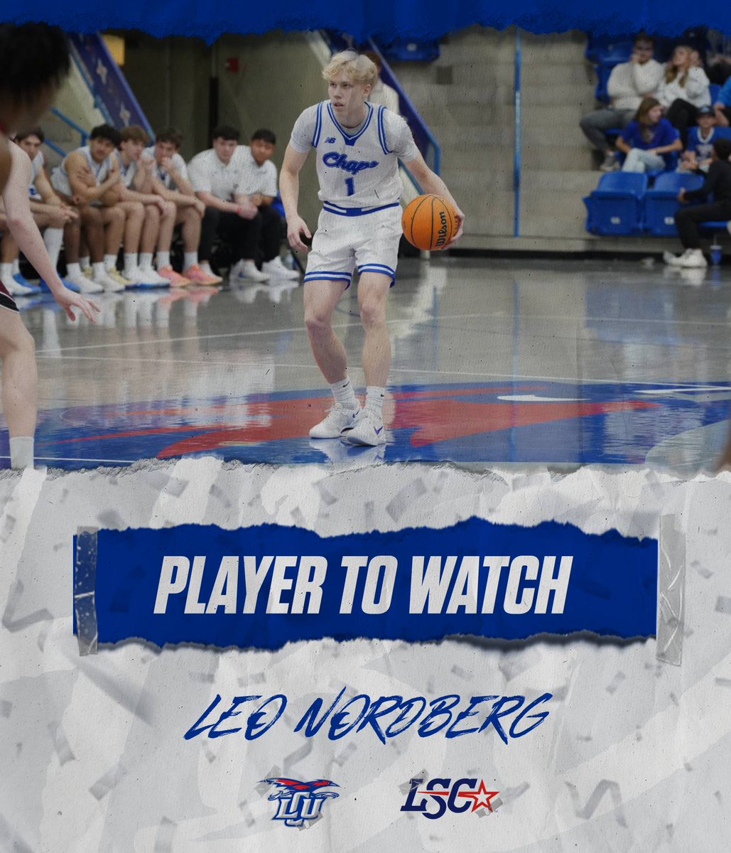 LCU_ChapsMBball's tweet photo. Keep an eye on Leo 👀 🇫🇮

After playing in all 33 games last season, LCU's Leo Nordberg is named a Preseason Player to Watch in the Lone Star Conference! https://t.co/EUz8wU0CI1