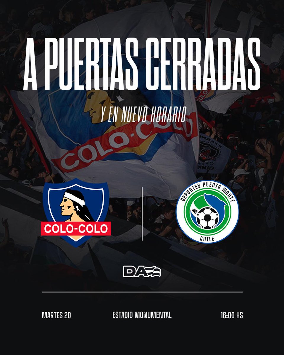 dalealbo's tweet photo. Sin hinchas y dos horas antes: Colo Colo tiene nueva modificación para el segundo tiempo ante Deportes Puerto Montt, según informó el periodista Cristián Alvarado de Radio ADN 🚨 https://t.co/7OuaCYhLNM