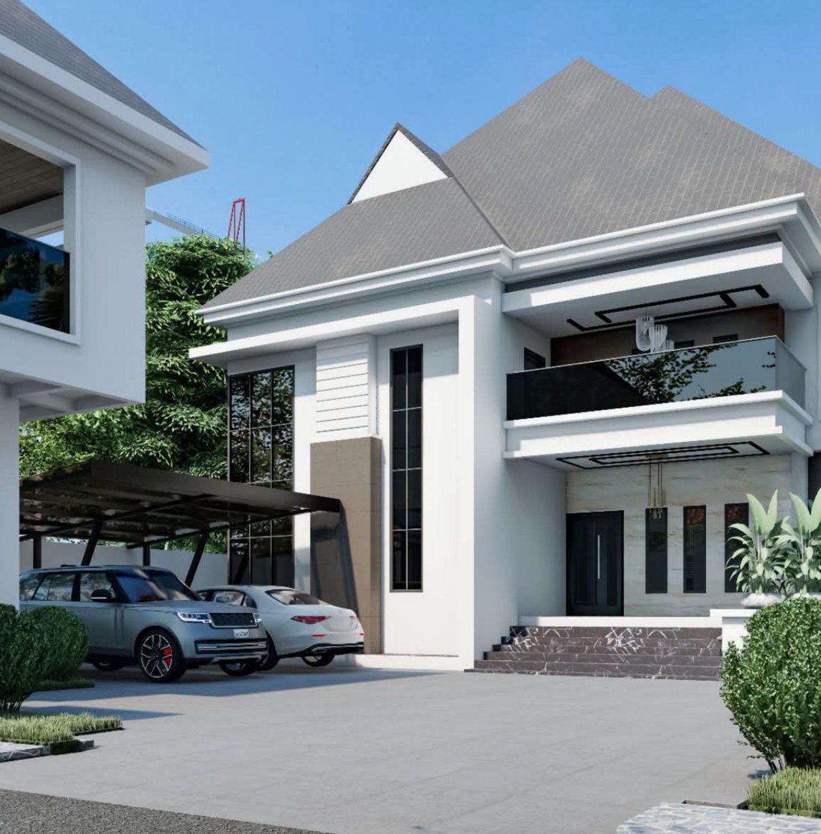 KryptoEngineer's tweet photo. FLOOR PLAN DESCRIPTION

Ground floor:
1. Entrance porch
2. Ante with Visitors'toilet
3. Spacious Family lounge with Dining and bar
4. Guest Room (Ensuite)
5. Master Bedroom (Ensuite)
6. Kitchen with pantry and Veranda
7. Laundry

First floor.
1. Mini lounge
2. Master bedroom (Major) with balcony.
3. Madam bedroom
4. Boys' room
5. Girls' room
6. Library
7. Gym