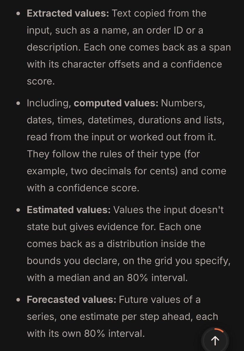 NickADobos's tweet photo. New Jev like model from Cloudflare!

Decision models are out already lol. 
We got system 1 models now

Cool thing about this, unlike Jev which can only return decision probabilities, this can also extract text, computed and estimated values. Because it's not generating new text tokens, it can't hallucinate, but it still lets you pull exact words and figures out into structured json.

Super handy for asking questions like how many, or how often. A new type of smart if statement similar to Jev but for different questions.