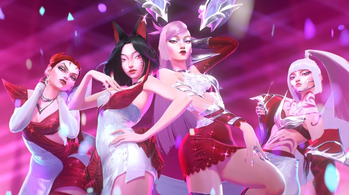 IGN's tweet photo. After six years of silence, Riot Games' League of Legends-themed virtual K-pop girl group, K/DA, has returned with Firestarter, a comeback single created by the animation studio behind Arcane. https://t.co/yv1RVBysVx https://t.co/2Buo44yGOa