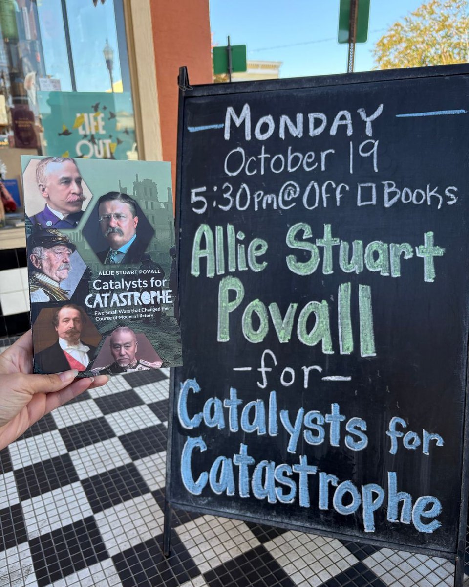 SquareBooks's tweet photo. 📣TODAY! 📣
Join us 5:30pm at Off Square Books as we welcome Oxford author Allie Stuart Povall for his new work of military history, Catalysts for Catastrophe, which reveals how regional battles and military innovations set the stage for World War I.

#MeetTheAuthor #OxfordMS https://t.co/Z80uEwLzGF