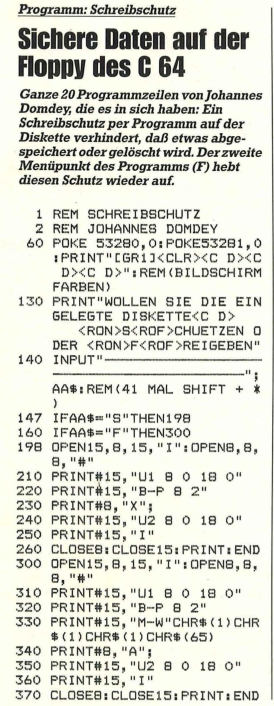 Retrojournal_de's tweet photo. 💾 DATA-Dienstag!

Schreibschutz für C64-Disketten – ganz ohne Klebestreifen! 😁

Johannes Domdey zeigte, wie man per BASIC den Schreibschutz einer Diskette ein- und ausschaltet.

Ein kleines Listing mit großer Wirkung. Wer traut sich, das auszuprobieren? 😉

#C64 #BASIC https://t.co/HMBeImYHjA
