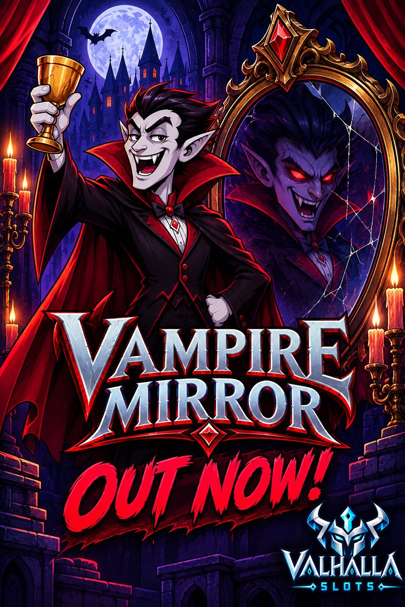 Valhalla_Slots's tweet photo. 🧛‍♂️🪞 VAMPIRE MIRROR IS OUT NOW ON @Stake ! 🩸

 A mirror and a whole lot of darkness. 🦇
Dare to face your reflection? Step into the shadows and discover what lurks beyond the glass! 🔥

🎮 Play now 👇
https://t.co/QjUWqhXzfk

#ValhallaSlots #Stake #Slots #NewSlot #CasinoGaming #OnlineSlots #Gaming #VampireMirror #SlotGames