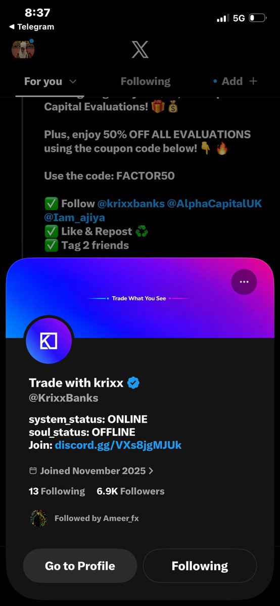 BasiruAdam92061's tweet photo. @Iam_ajiya @KrixxBanks @AlphaCapitalUK @Ameer_Trader @Mustycrt 

done ✅ https://t.co/bE9zWRIayu
