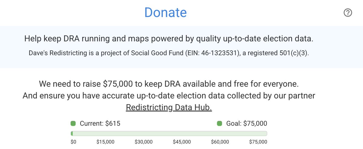 RedistrictNet's tweet photo. #NEW: Dave’s Redistricting has launched a $75,000 fundraising campaign to maintain its website and keep its election data up to date. 

Whether you’re an advocate, researcher, expert, or even a Kalshi trader, your donation keeps these mapping and analysis tools free and available for everyone. You can donate here: https://t.co/Aelwediiy9