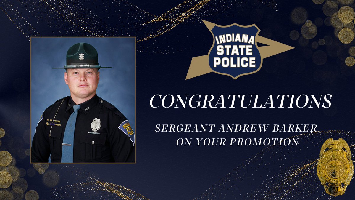 ISPChiefPIO's tweet photo. @IndStatePolice  PIOs welcome newly promoted Sergeant Andrew Barker, who will serve as the ISP Bremen Post PIO 👏

Congratulations Sgt. Barker!!

@ISPBremen https://t.co/P8CLYnM8gA