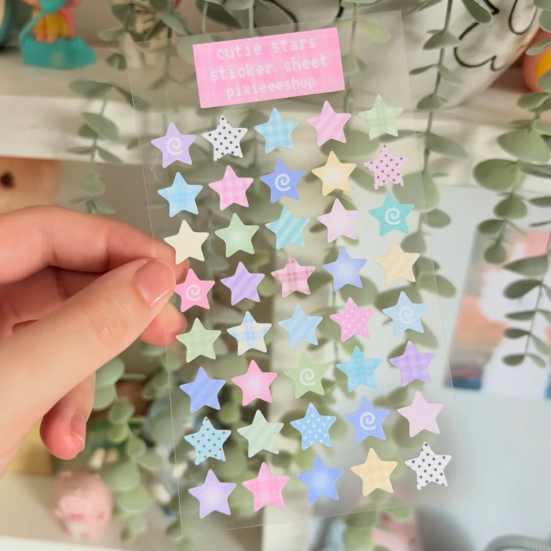 pixieeeshop's tweet photo. my handmade star stickers 🌟 https://t.co/wr26QO1MsE
