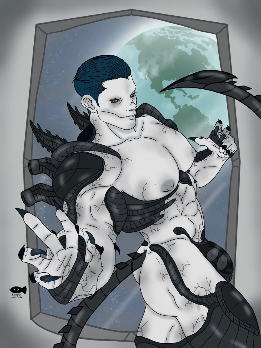 BaraFishX's tweet photo. 👽🖤Xenomorph King🖤👽
#alien #xenomorph #ufo #bara #baraart #gay #gayart https://t.co/SikYWiFyCt