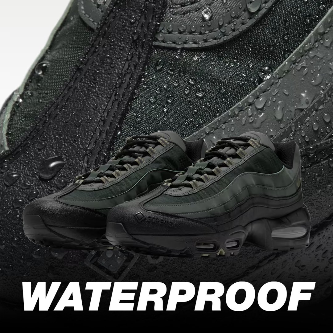 crepsource's tweet photo. Waterproof Air Max 95s just dropped in 'Camo Green'
