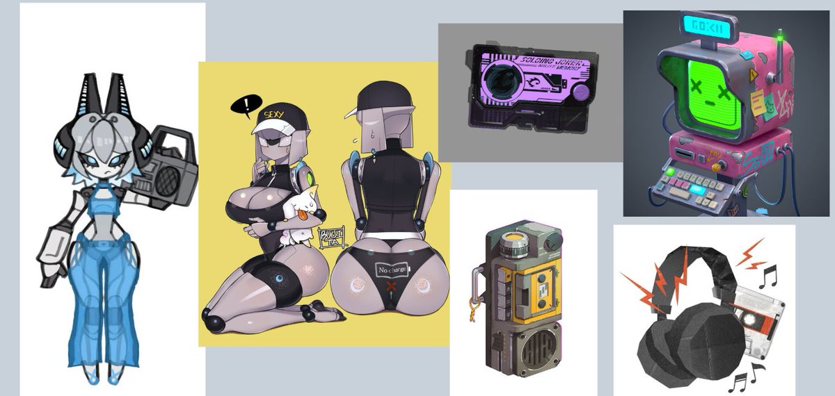 ScaleShield's tweet photo. @TheOzen201xD Could I ask you to create a sexy cyberpunk-style combat android OC with a boombox theme? Her appearance, abilities, and fighting style change depending on the music she listens to or plays. I'd also love a character sheet for this concept! :3 https://t.co/pnjyG36tFC