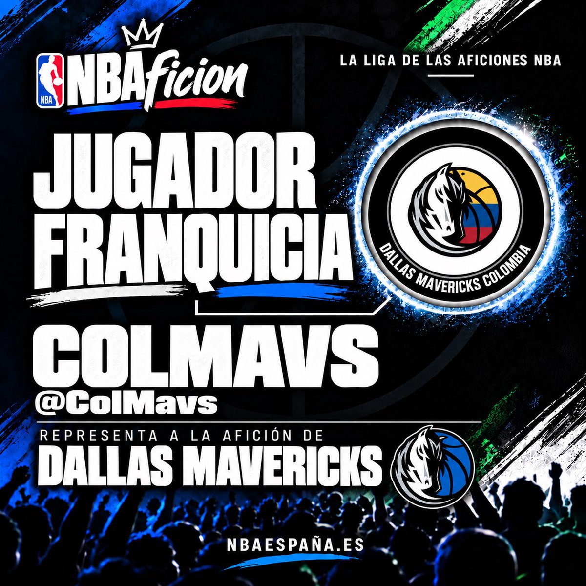 NBAonSpain's tweet photo. 🏀 ¡Dallas ya tiene representante en la liga! 🤠

🇨🇴Colmavs
👉 @Colmavs

https://t.co/5RKcy4T0kX

Será la cuenta franquicia de la afición de Dallas Mavericks durante la temporada. 🔥

Únete a la comunidad de los Mavs y vive la NBA como nunca. 💙🤍

#NBAfición #MFFL 🐴🏀 https://t.co/e5fvRkK4RM