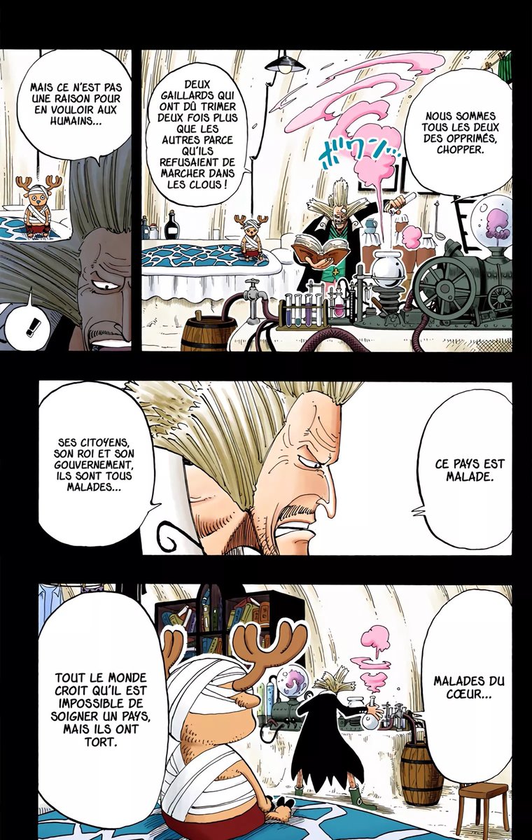 Lamu__ya's tweet photo. Je me demande si les lecteurs de One Piece, particulièrement au Japon, ont bien compris que la maladie dont parle ici Hiluluk ce sont les préjugés, l’esprit fermé et la tyrannie
(D’ailleurs j’ai envie de pleurer quand je vois cette page) https://t.co/eqcL1OW0bZ