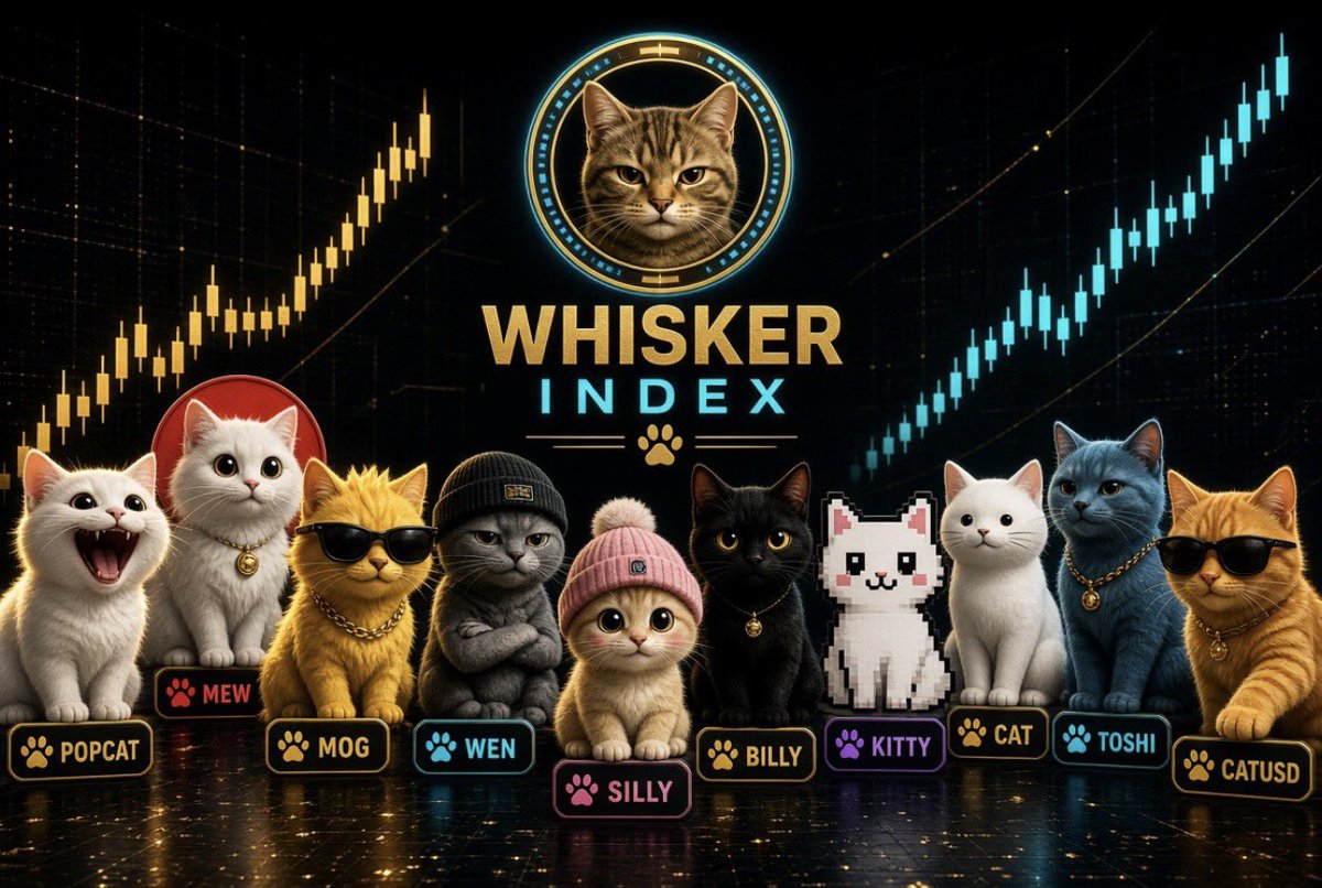 WhiskerIndex's tweet photo. @orangie Check Whisker Index ($WHISKER) - The Definitive Index that Aggregates the Top 10 Crypto Cat Coins on All Chains (CATE, CASHCAT, POPCAT, TOSHI, SWORDCAT &amp; More).

Every trade feeds the basket. Creator fees buy the top cat coins and puts them in a Vault and buys back $WHISKER. https://t.co/xmhWVJ4t0T