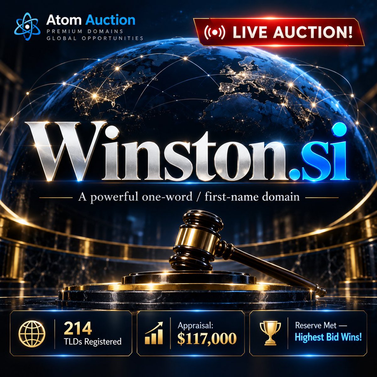 MultimediaDN's tweet photo. @domaindepth 🔥 https://t.co/iCmtWWlJ9x — ONLY 30 MINUTES LEFT! ⏳

💎 Premium one-word English first-name domain
🌍 214 TLDs registered
💎 Atom Appraisal: $117,000

🔥 LAST CHANCE — Auction Ending Soon!

🚀 Place your bid now!

🔗 https://t.co/eG0VzXFXtv

#DomainAuction #DomainInvesting #si https://t.co/hny68AiM78