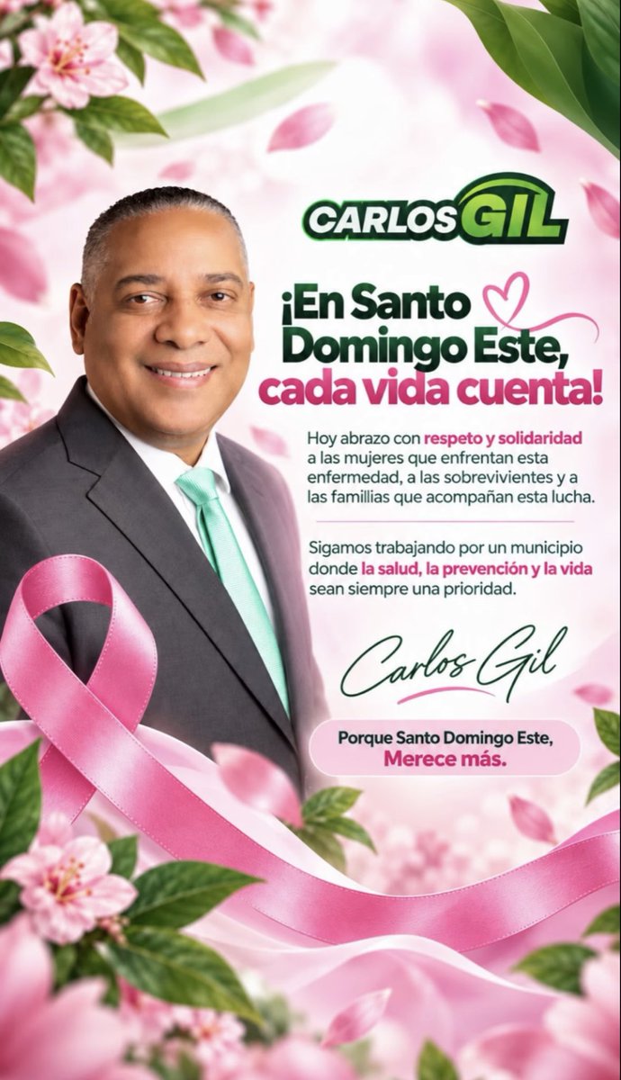 carlosgilsde's tweet photo. 🎀💗 Por ellas, por sus vidas, por nuestro futuro.

Hoy, 19 de octubre, Día Mundial de la Lucha contra el Cáncer de Mama. https://t.co/ppfqbuTnxB