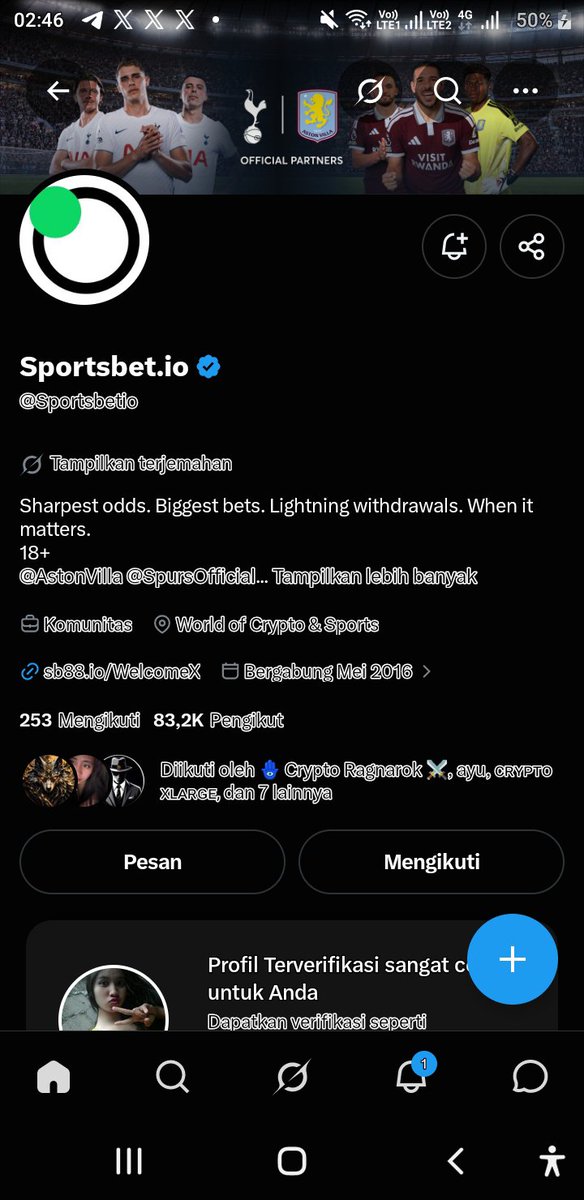 SifaFloridwvs's tweet photo. @Bulls_Crypt0 @Sportsbetio https://t.co/vvUxa1g2tG