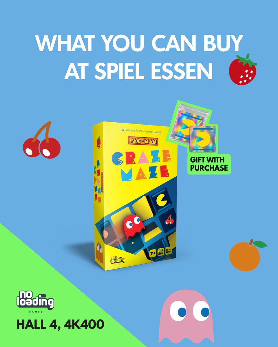 NoLoadingGames_'s tweet photo. SPIEL Essen is almost here, and we’re bringing plenty of reasons to stop by our booth. 👀

🟡 PAC-MAN: Craze Maze
🃏 GWENT: The Legendary Card Game
🔥 Playmats to upgrade your setup

📍 Find us in Hall 4, Booth 4K400. https://t.co/SamQG0Zxnm