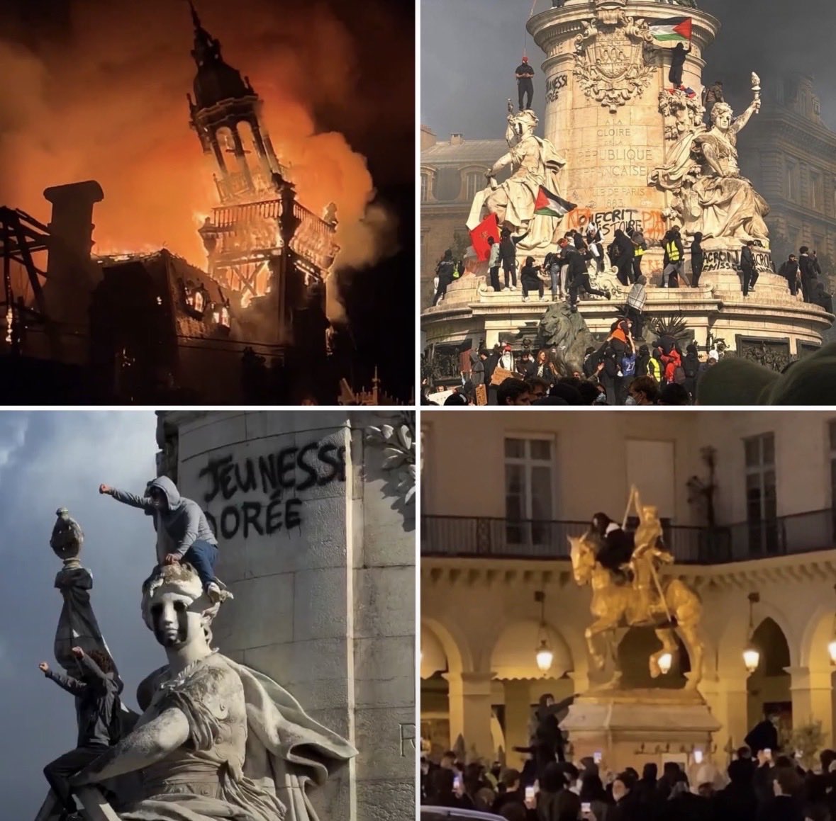 quinn31960's tweet photo. @SenJeffMerkley Our lovely parks and monuments will look just like France if Democrats come back to power.

This is what the Democrats hope to achieve through open borders. ⬇️ https://t.co/FmyJyKkDXB
