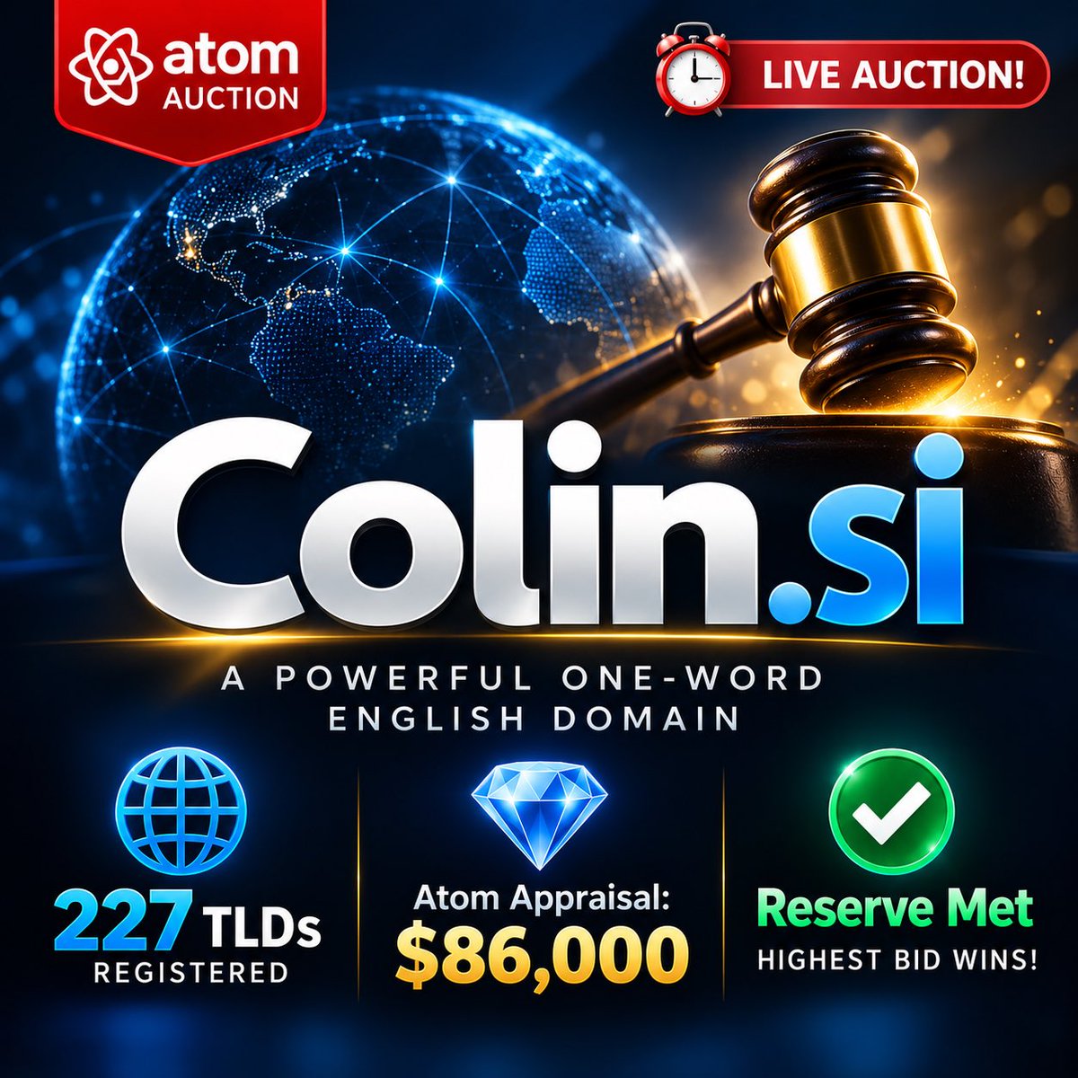 MultimediaDN's tweet photo. @mikeinsoftware 🔥 https://t.co/MTM1XL2tN0 — ONLY 12 MINUTES LEFT! ⏳

💎 Premium one-word English first-name domain
🌍 227 TLDs registered
💎 Atom Appraisal: $86,000
✅ Reserve Met — Highest Bid Wins!

🔥 LAST CHANCE! Place your bid now!

🔗 https://t.co/X2cZ3by8nq https://t.co/1wsG2CVN99