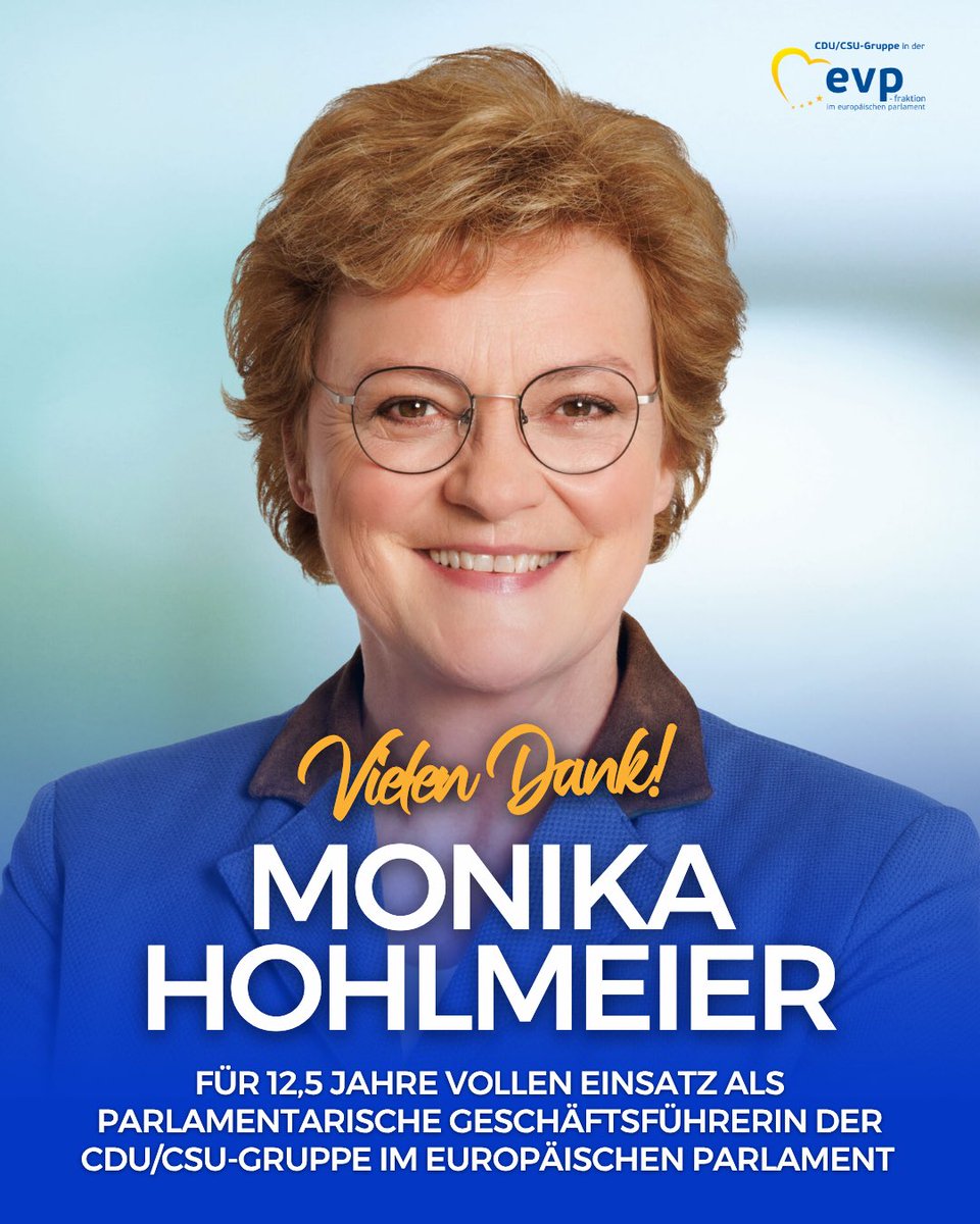 CDU_CSU_EP's tweet photo. Gleichzeitig danken wir @MHohlmeier herzlich für ihren herausragenden Einsatz als Parlamentarische Geschäftsführerin der CDU/CSU-Gruppe in den vergangenen 12,5 Jahren. https://t.co/yZD7xWYuT4