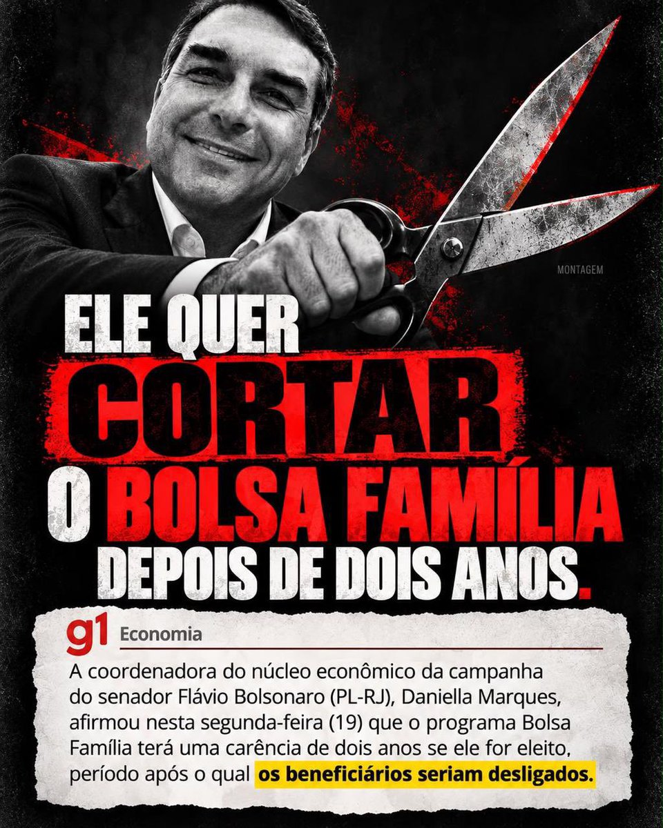 KriskaCarvalho's tweet photo. 🚨EXPLODAM! VAMOS RESISTIR CONTRA MAIS UM ATAQUE AO BOLSA FAMÍLIA.

Subam as tags:
#LulaPeloBolsaFamilia
#FlavioContraOBolsaFamilia

Hoje a coordenadora econômica do Flávio Bolsonaro confirmou que se eleitos, os beneficiários serão desligados do programa em DOIS ANOS.

Só a reeleição do Lula garante Bolsa Família para quem precisa. 

#LulaPeloBolsaFamilia
#FlavioContraOBolsaFamilia