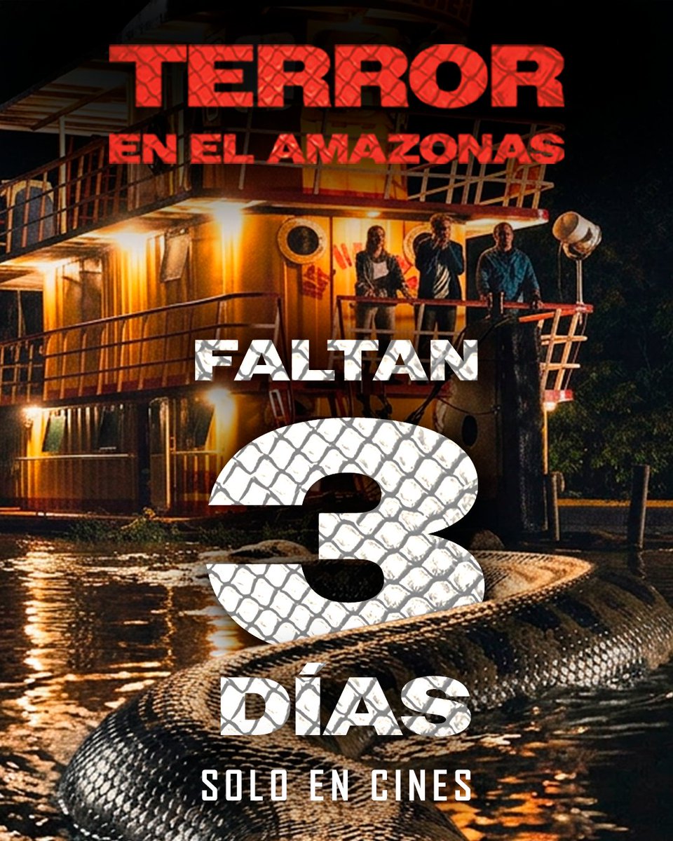 BFdistribution's tweet photo. ¡Solo 3 DÍAS para que Boiúna despierte! 😱🐍
La leyenda inspirada en la prehistórica Titanoboa llega a la pantalla grande. ¿Estás listo para la pesadilla?
Terror en el Amazonas, 22 de octubre, solo en cines 🐍🍿
#TerrorEnElAmazonas #BFDistribution https://t.co/inAnTSmu55