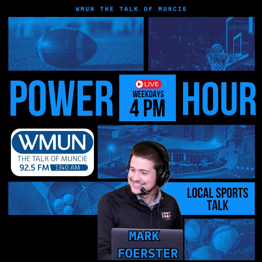 WMUNMuncie's tweet photo. Reaction Monday Local Sports Talk with
@MarkWMUN

📻 92.5 FM &amp; 1340 AM
💻https://t.co/HC57ieFHfM
📱WMUN App
⏰ 4PM https://t.co/H16que3Uqb
