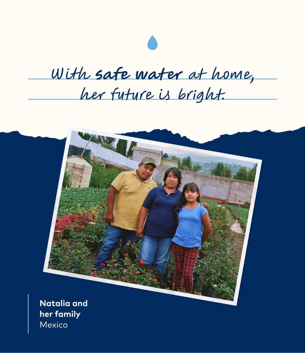 Water's tweet photo. In Mexico, millions of people still lack access to safe water. With a small loan, Natalia's family installed a safe water solution at home. Today, their flower business can flourish, helping their family thrive. $25 can help bring safe water tor a family in need. Donate today: https://t.co/zzW3Rm6vJd