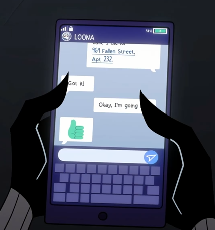 Howlings666's tweet photo. A detail I just caught: Stolas texts Loona saying he's at apartment 232, but ends up entering 323. Either an animation error (doubtful) or he did tell her the wrong one in case she told Blitzø. If the theory about him lying is true, it puts a much darker spin on his story. 🦉🥀🖤 https://t.co/y4n3K0tg3R