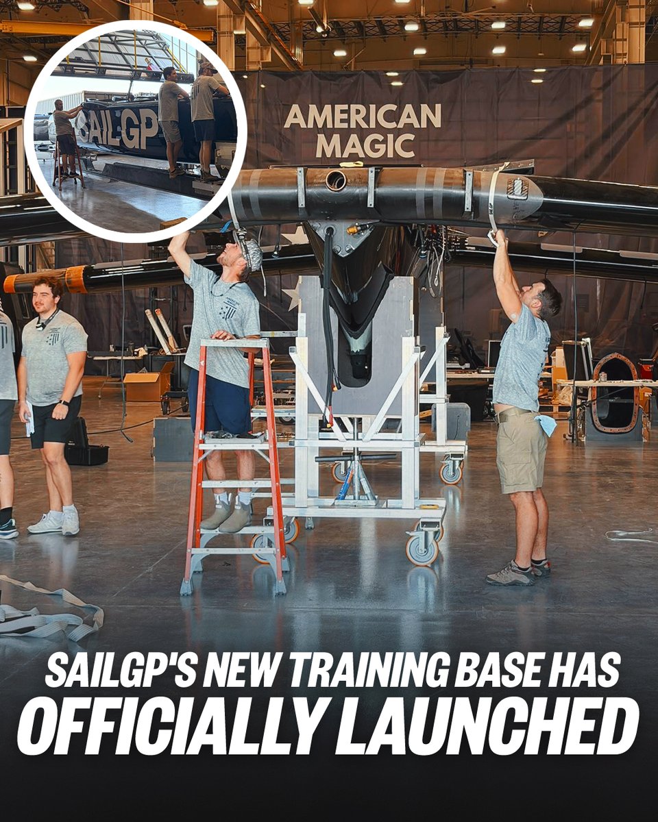 SailGP's tweet photo. SailGP’s new training base is officially OPEN! 🤩⛵️

Today, we launched our first long-term training base at the American Magic High Performance Center in Pensacola, Florida📍🇺🇸

The next era of high-performance sail racing is here!

#SailGP https://t.co/YM16YqlPlN