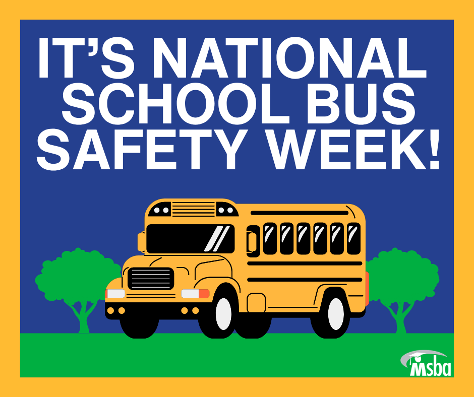 mnmsba's tweet photo. It’s National School Bus Safety Week! A reminder to keep safety top of mind around buses and to appreciate the drivers ensuring every student arrives safely and ready to learn!

#MSBA #SchoolBusSafetyWeek #ThankYouDrivers #MNPublicSchools https://t.co/oz35nvfsXV