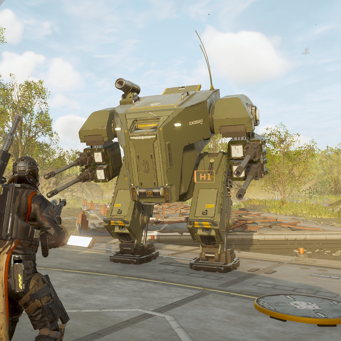 iPostGameClips's tweet photo. Saw this guy with what appears to be a Stratagem Launcher on his mech in Helldivers 2. https://t.co/7LuKtXIOBh