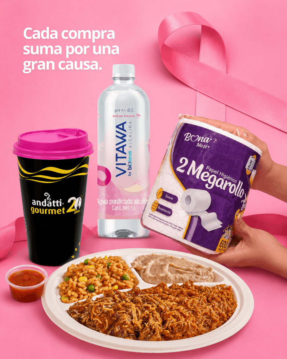 FEMSA's tweet photo. 📣 En este #OctubreRosa, nuestras marcas unen fuerzas por una gran causa.

Al comprar productos participantes en @donatotamx (complemento de arroz y frijoles), Tiendas Bara (papel Bonamark), andatti Gourmet (bebidas calientes) y Vitawa 1L, se donará $1 MXN a Cruz Rosa para acompañar a mujeres que enfrentan el cáncer de mama y a sus familias 🌸🤝

@VozDLasEmpresas #SomosFEMSA #EmpresasTrabajandoXTi