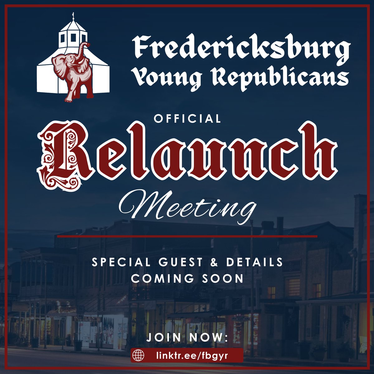 FBGYRs's tweet photo. IT'S OFFICIAL: YRs in Gillespie County are getting back together as Fredericksburg YR! We've received newfound interest among the young patriots of this area for our relaunch soon, and in the meantime, we're working quickly to get votes cast for our Republican slate. Stay tuned! https://t.co/QLJBnArl3Q