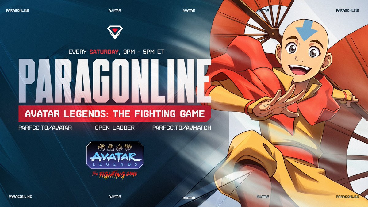 avatar_fighters's tweet photo. ParagOnline Avatar has been running weeklies on Saturday at 3PM ET since the launch of the game.  

Open to all skill levels, ParagOnline is a weekly ladder series where you can play past more than 2 losses. 

Check out their channels and weekly tournaments for Avatar Legends: The Fighting Game https://t.co/Phb7RQpH0o