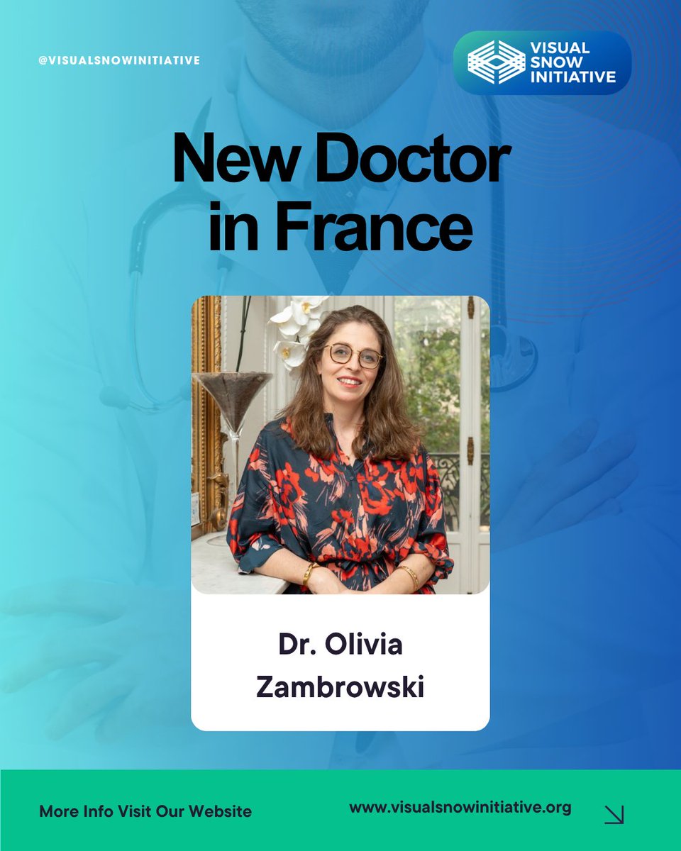 VisualSnowInit's tweet photo. Attention #VisualSnow community in 🇫🇷

The Visual Snow Initiative (VSI) has added its first physician in #France to the VSI Physician &amp; Specialist Directory! 🌍🩺

This exciting milestone marks an important step in expanding access to knowledgeable care and diagnosis https://t.co/MhfLM6awiM