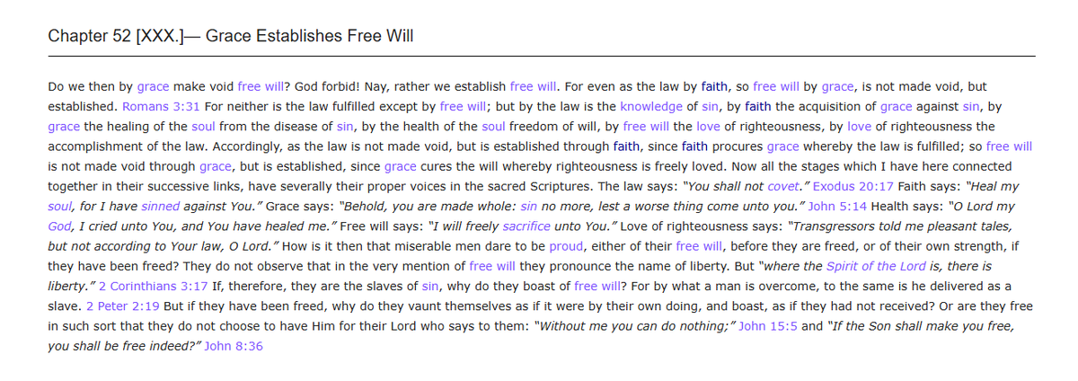 dissolution1806's tweet photo. On the Spirit and the letter 52 is one of the greatest things ever written.

"Do we then by grace make void free will? God forbid! Nay, rather we establish free will... by free will the love of righteousness, by love of righteousness the accomplishment of the law." https://t.co/dhkbE3AHaC