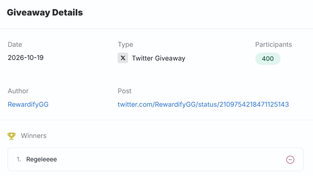 RewardifyGG's tweet photo. 👑 WINNER PICKED 👑

Congratulations @Regeleeee https://t.co/SJMUGoW6YP