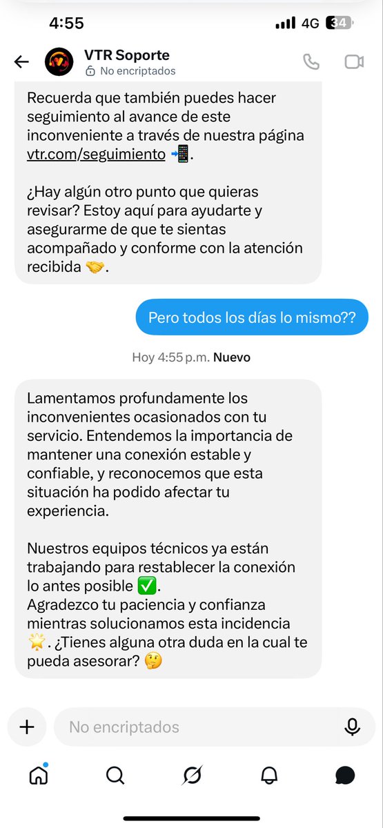 Tronpodio's tweet photo. Nuevamente sin servicio @VTRsoporte @VTRChile sólo responde un robot 
Todos los días lo mismo @MTTChile @SERNAC alguien que fiscalice https://t.co/SyR2GjfOd4