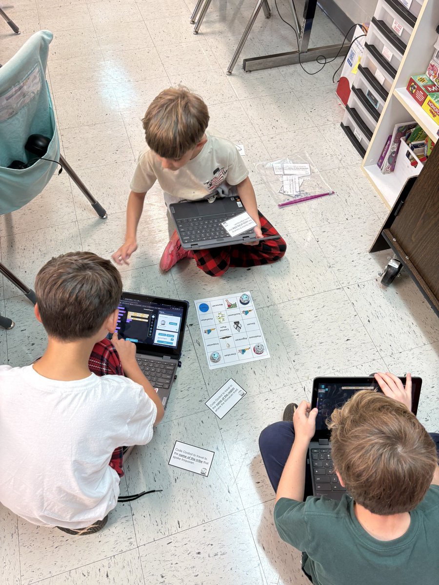 MEATRT's tweet photo. @ALG_LCPS Mrs. Karnes’ class explored the relationship between indigenous people of Virginia and the land with Ozobots. @ozobots https://t.co/iX3Qtjvkpa