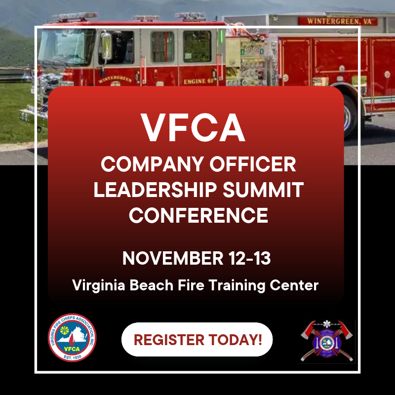 VaFirePrograms's tweet photo. Register now for the Virginia Fire Chief's Association Company Officer Leadership Summit Conference. It will be held November 12-13 at the Virginia Beach Fire Training Center.

Register here: https://t.co/GVBWUn18Bb https://t.co/wMLAAehSPv