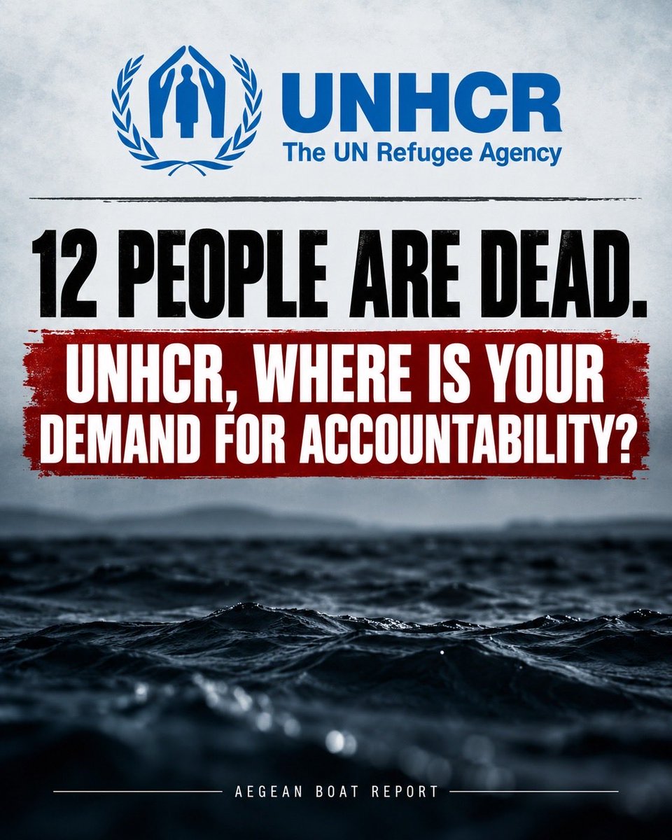ABoatReport's tweet photo. TWELVE PEOPLE ARE DEAD. UNHCR, WHERE IS YOUR DEMAND FOR ACCOUNTABILITY?

Twelve refugees, including an infant, died off Lesvos and Samos on 19 October.

Two separate tragedies. Two encounters involving the Greek Coast Guard. Twelve lives lost.

UNHCR responded with expressions of sorrow, warnings against indifference and familiar calls for safer pathways.

All important. None sufficient.

Because one crucial demand was missing:

An explicit call for an independent investigation into the actions of the Greek Coast Guard.

Off Lesvos, six people died following a collision with a Coast Guard vessel. Off Samos, six others died after their boat capsized during an encounter with a Greek patrol vessel.

The circumstances remain unresolved. The authorities' explanations have not been independently established.

Yet UNHCR's public response fails to confront the most uncomfortable question: What role, if any, did the actions of the Greek Coast Guard play in these deaths?

This is not a question UNHCR should be afraid to ask.

In previous statements, UNHCR has praised Greek Coast Guard rescue operations. It has also acknowledged that dangerous interception practices and pursuits at sea can endanger human lives.

If UNHCR can publicly praise the Coast Guard when lives are saved, why can it not explicitly demand independent scrutiny when lives are lost?

We are not asking UNHCR to prejudge the outcome or accuse anyone without evidence.

We are asking it to insist that the evidence be examined independently.

That means preserving navigation records, operational communications and surveillance footage. It means ensuring survivors can testify freely, without intimidation or interference. And it means examining the conduct of state authorities with the same determination applied to suspected smugglers.

These are not extraordinary demands. They are the minimum standards of accountability.

UNHCR has a mandate to protect refugees. That responsibility cannot be reduced to expressing sadness after they die.

We recognise that UNHCR must maintain working relationships with governments. But those relationships must never become a reason to avoid publicly demanding scrutiny of the authorities involved in fatal incidents.

Diplomatic caution must not come at the expense of refugee protection.

And neutrality does not mean remaining equally distant from those who exercise state power and those whose lives depend on how that power is used.

UNHCR, we have three straightforward questions:

Why did your statement not explicitly demand an independent investigation into both incidents?

Will you publicly call for the preservation and independent examination of all relevant evidence, including evidence held by the Greek Coast Guard?

And will you insist that the survivors' accounts are heard independently before any official version is accepted as fact?

Twelve people are dead. Their families deserve more than condolences.

They deserve answers. They deserve accountability. And they deserve a United Nations Refugee Agency willing to demand both without hesitation.

UNHCR, protecting refugees sometimes means confronting the governments you work with.

This is one of those moments.

Aegean Boat Report
@Refugees @UNHCRGreece @UNHCRgov