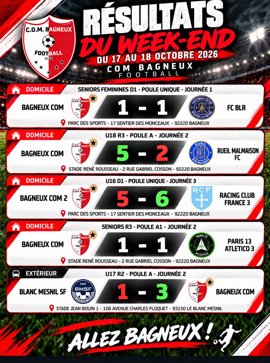 drisko_mali's tweet photo. Résultats du week-end https://t.co/kLPlj25rAW