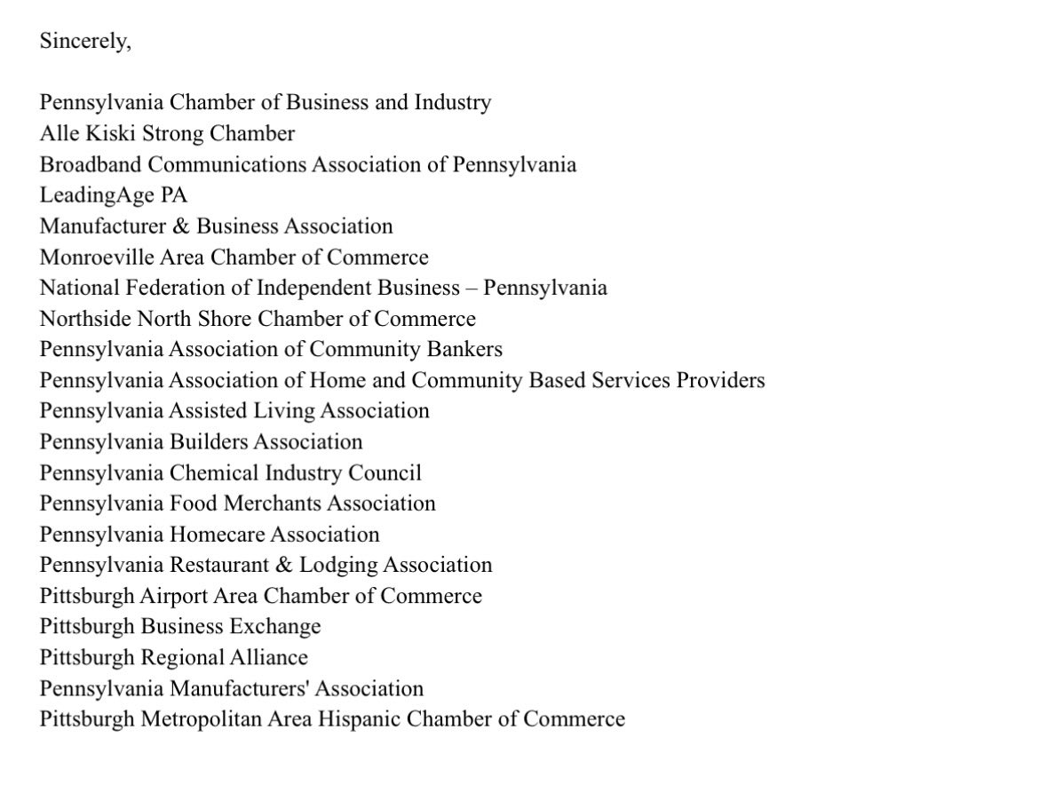 colin_dunlap's tweet photo. Wow. 
The Pennsylvania Chamber of Business and Industry — along with other organizations — just issued this blistering letter about the Allegheny County mandated parental leave policy.
The numbers are stunning. https://t.co/a1ZMrhbjwr