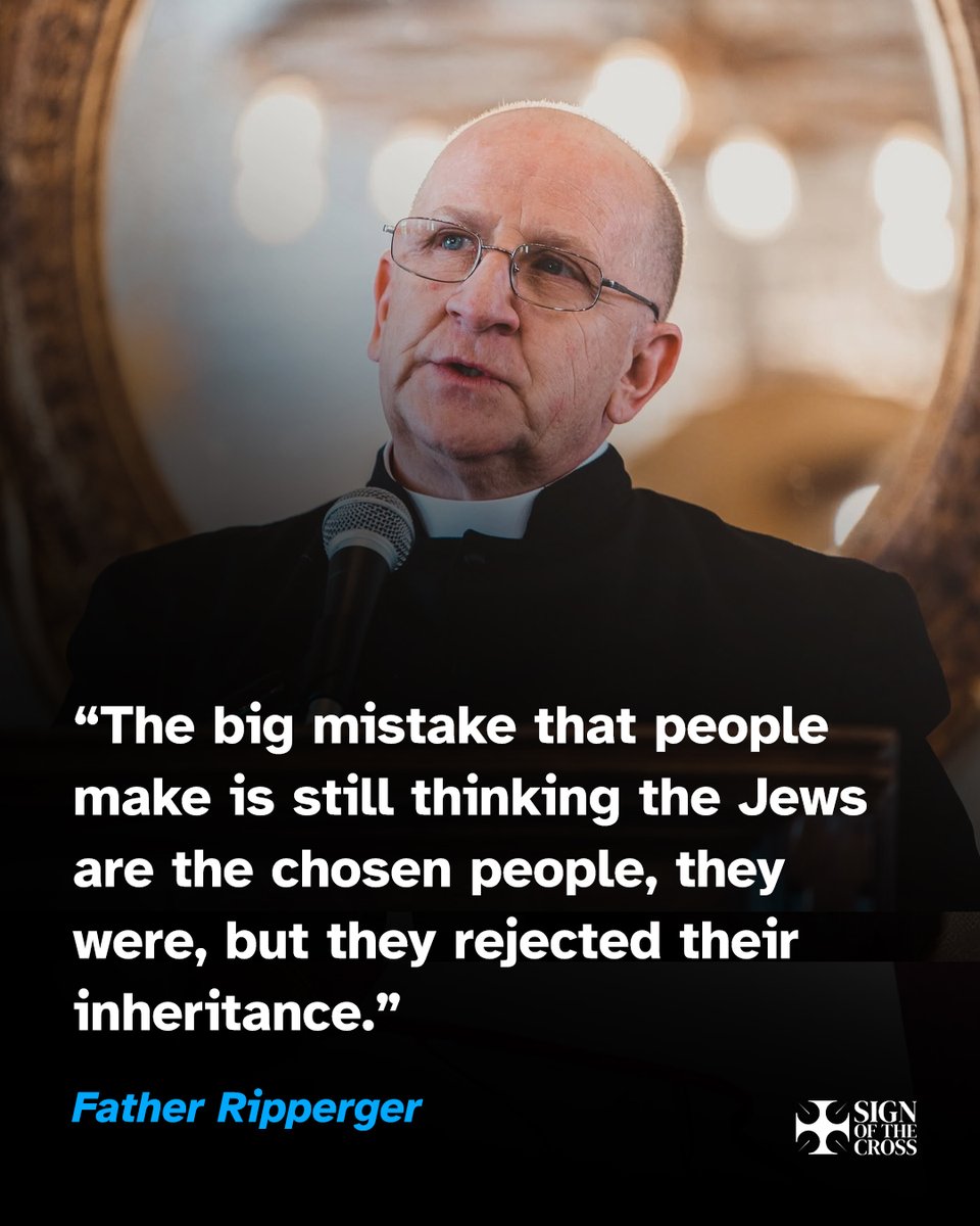 CatholicSOTC's tweet photo. Father Ripperger: "The big mistake that people make is still thinking the Jews are the chosen people, they were, but they rejected their inheritance."

https://t.co/r5tda6GhuK https://t.co/UYw9xCC48l