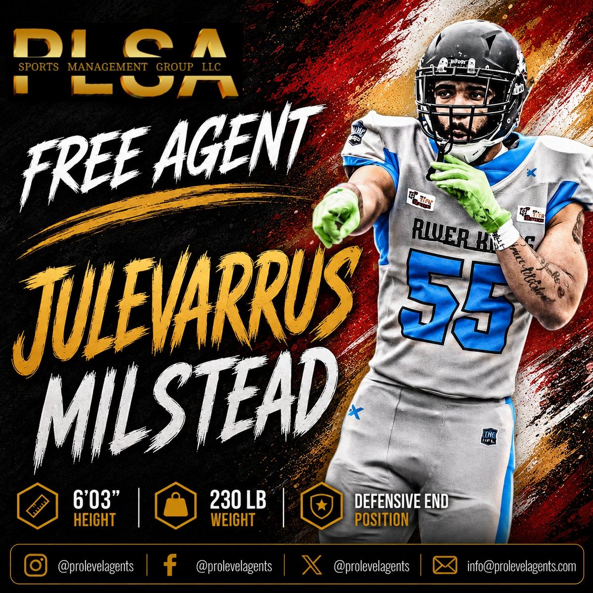 ProLevelAgents's tweet photo. 🚨 2027 FREE AGENT 🚨

✅️ READY TO SIGN 📝 🤝

🎥 Film &amp; Info:
https://t.co/dpHPWpiqPQ

#ArenaFootball #Football #IndoorFootball #NFL #CFL #UFL #LFA #GFL #FreeAgent https://t.co/NSSLlA2xTO