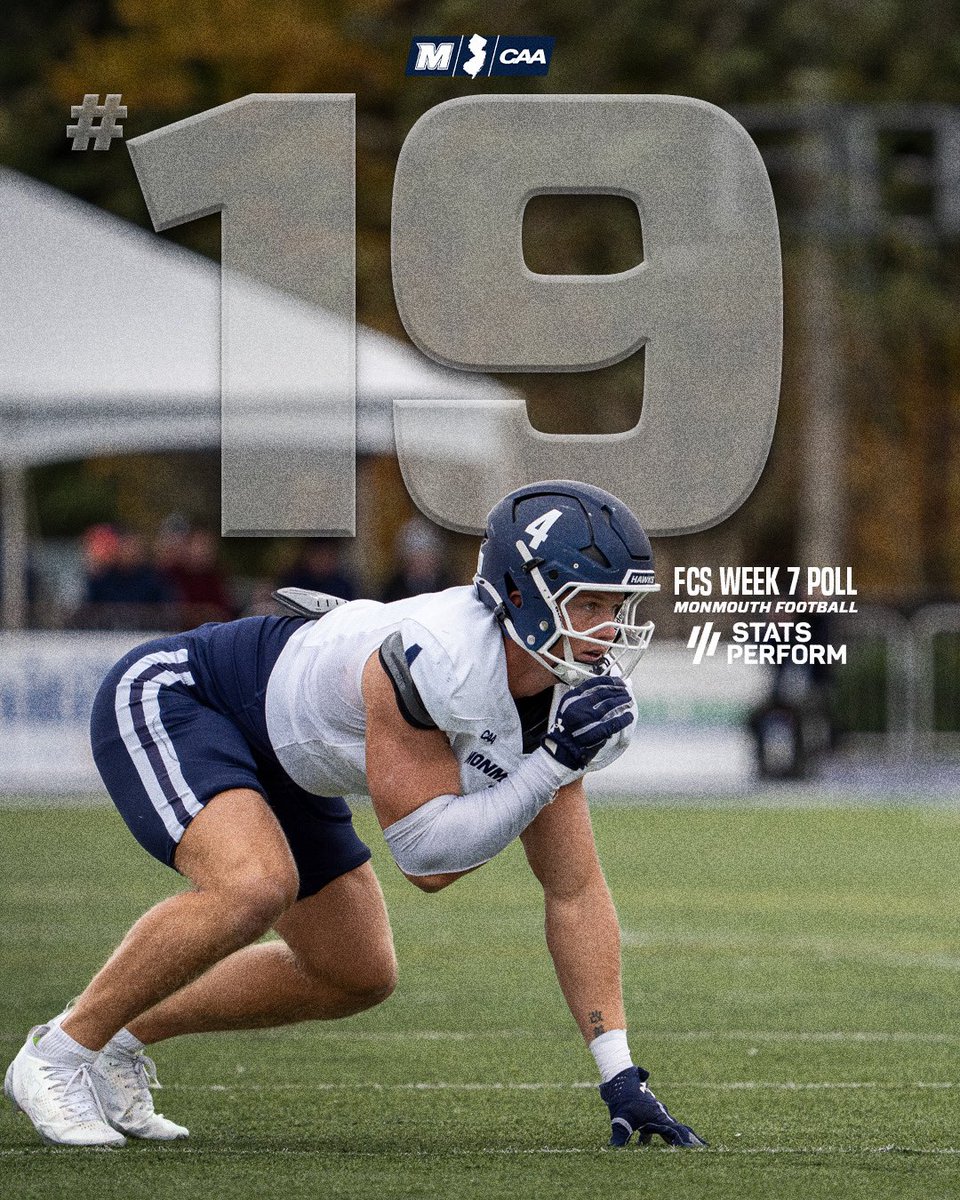 MUHawksFB's tweet photo. Movin’ on up 📈

Checking in at 18 (@WeAreAFCA) and 19 (@OptaAnalystFCS) in the national polls 👀

#FlyHawks || @CAAFootball https://t.co/xRmOc3F6bx