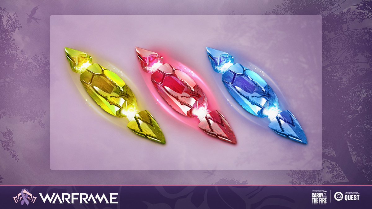 PlayWarframe's tweet photo. Congratulations — the first @PMCFQuest stretch goal is complete! 

Login starting Nov. 2 at 10 a.m. ET until Dec. 31 at 11:59 p.m. ET to receive a Tauforged Crimson, Amber and Azure Archon Shard in your inbox. https://t.co/bmjpnO7ZGT https://t.co/ABrNtXxjnN