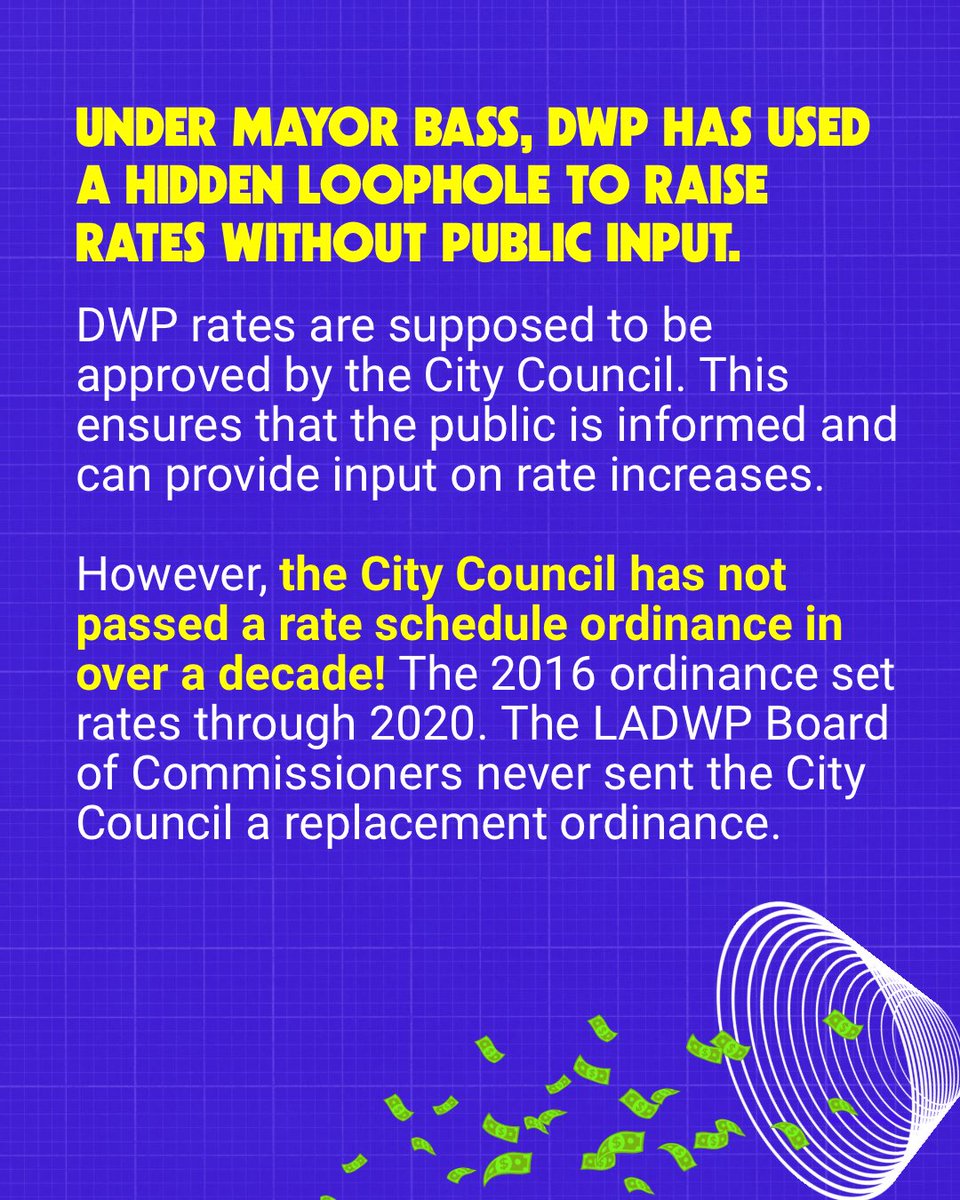 nithyavraman's tweet photo. DWP rates are supposed to be approved by the City Council, but under Mayor Bass, DWP has used a hidden loophole to raise rates without public input. https://t.co/ddS23ZIBFe
